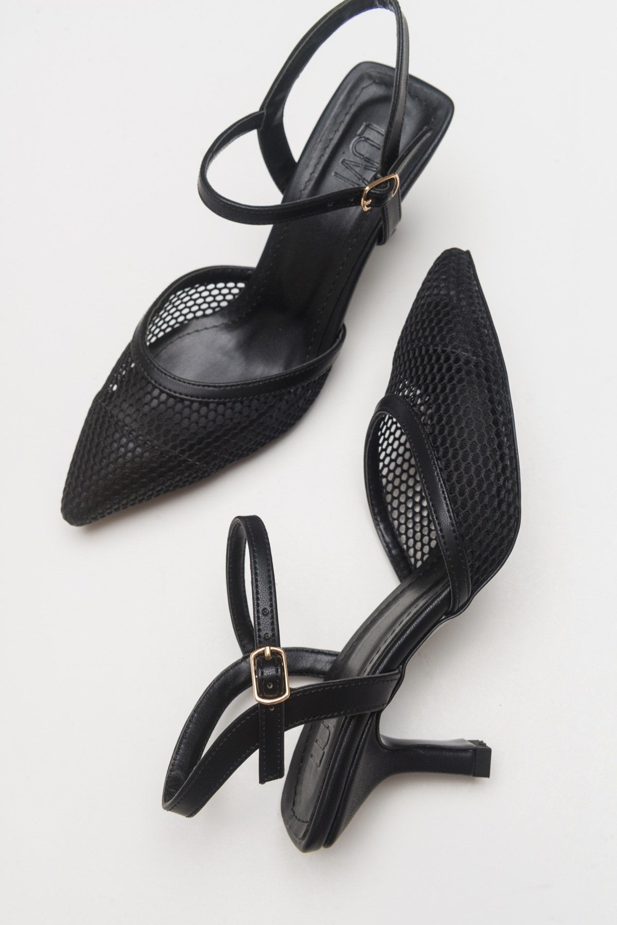 Chic - Black Heeled Shoe – front three-quarter view showing leather, black, SimmiUnique