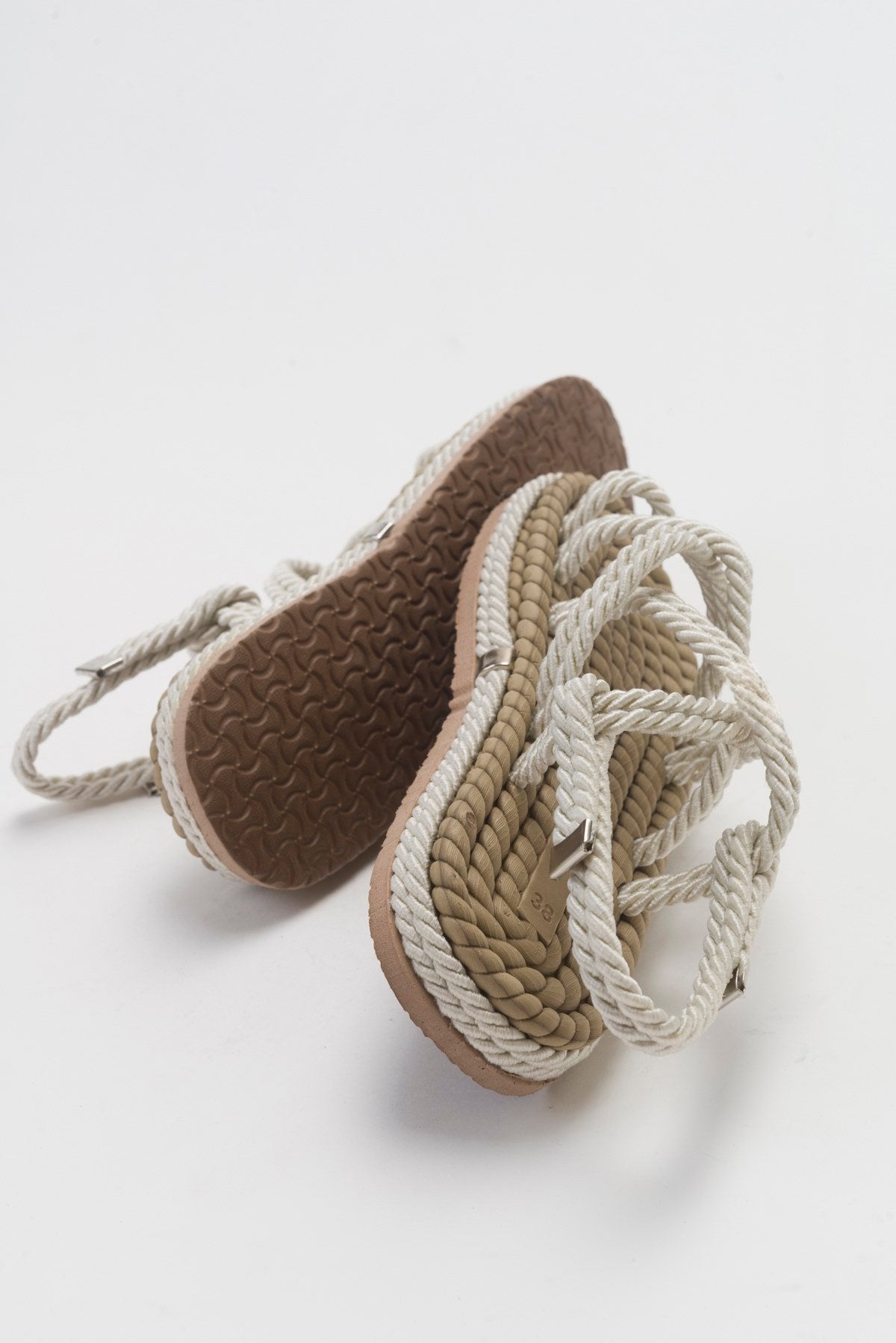 POMA Beige Sandal – detail view showing leather, SimmiUnique