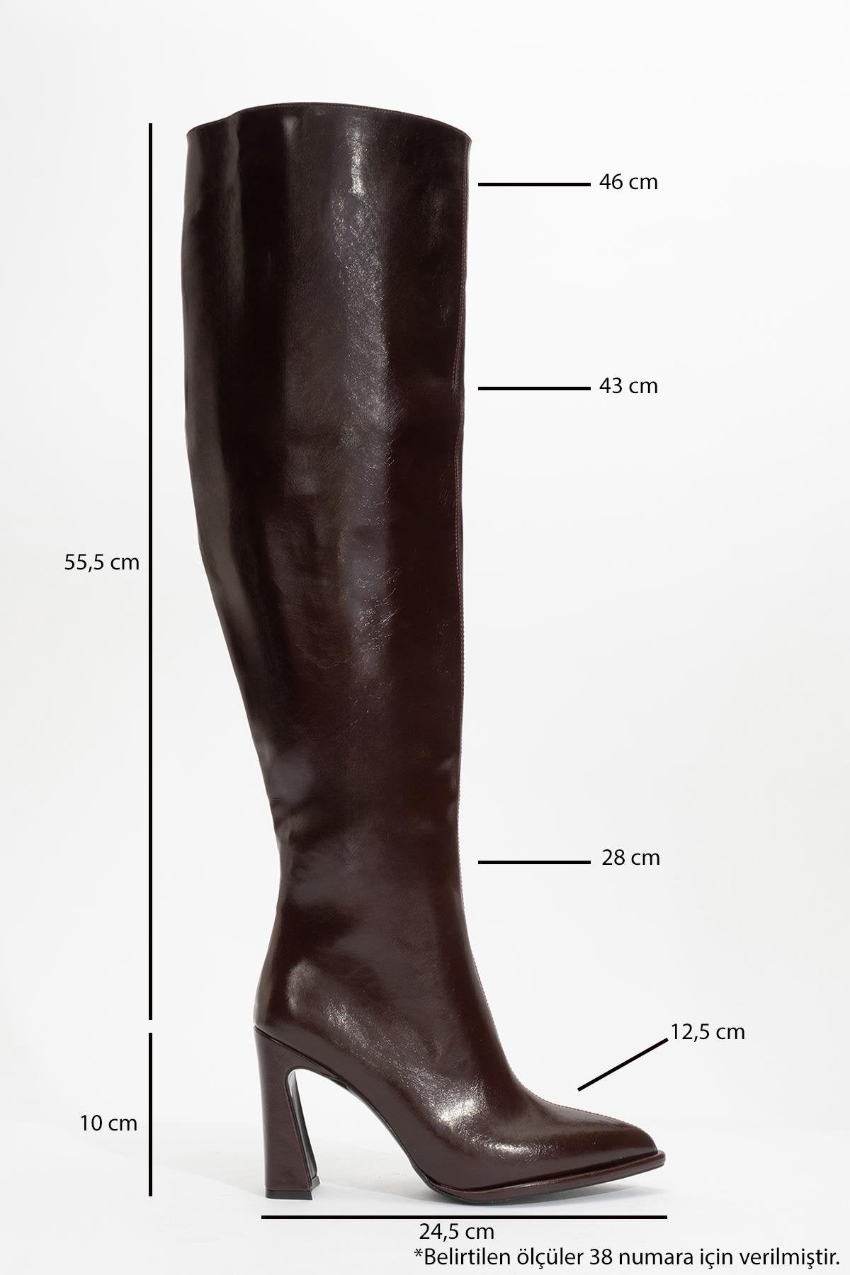 Lepa - Burgundy Chunky Heel Over-The-Knee Boot – heel view showing leather, SimmiUnique
