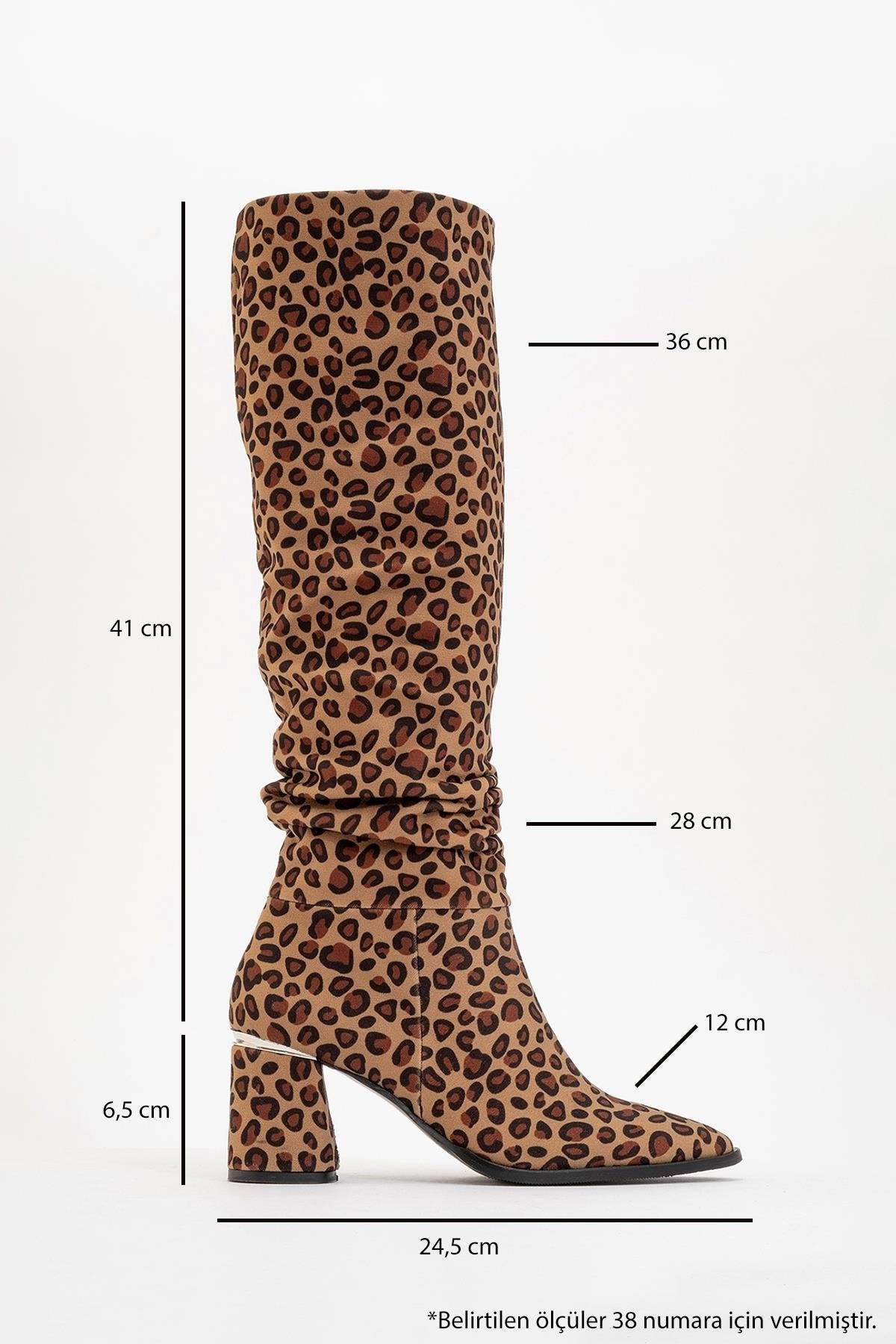 120 - Black Yellow Patterned Gusseted Knee-High Boot – heel view showing leather, black, SimmiUnique
