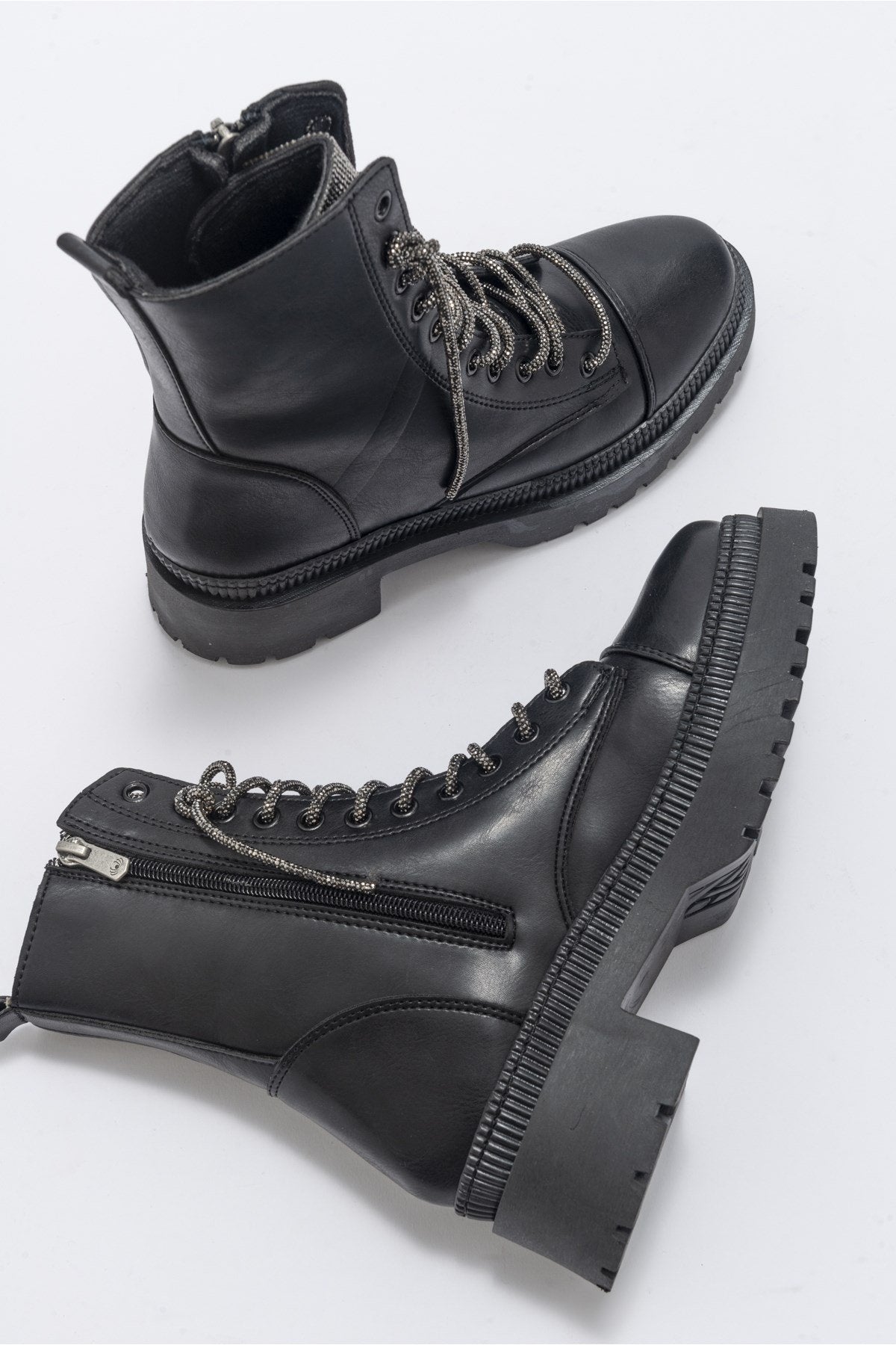 Abet - Black Boot – heel view showing leather, black, SimmiUnique