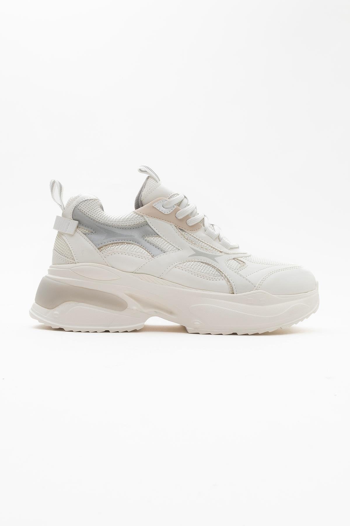 Marron - White Sneakers – heel view showing leather, white, SimmiUnique