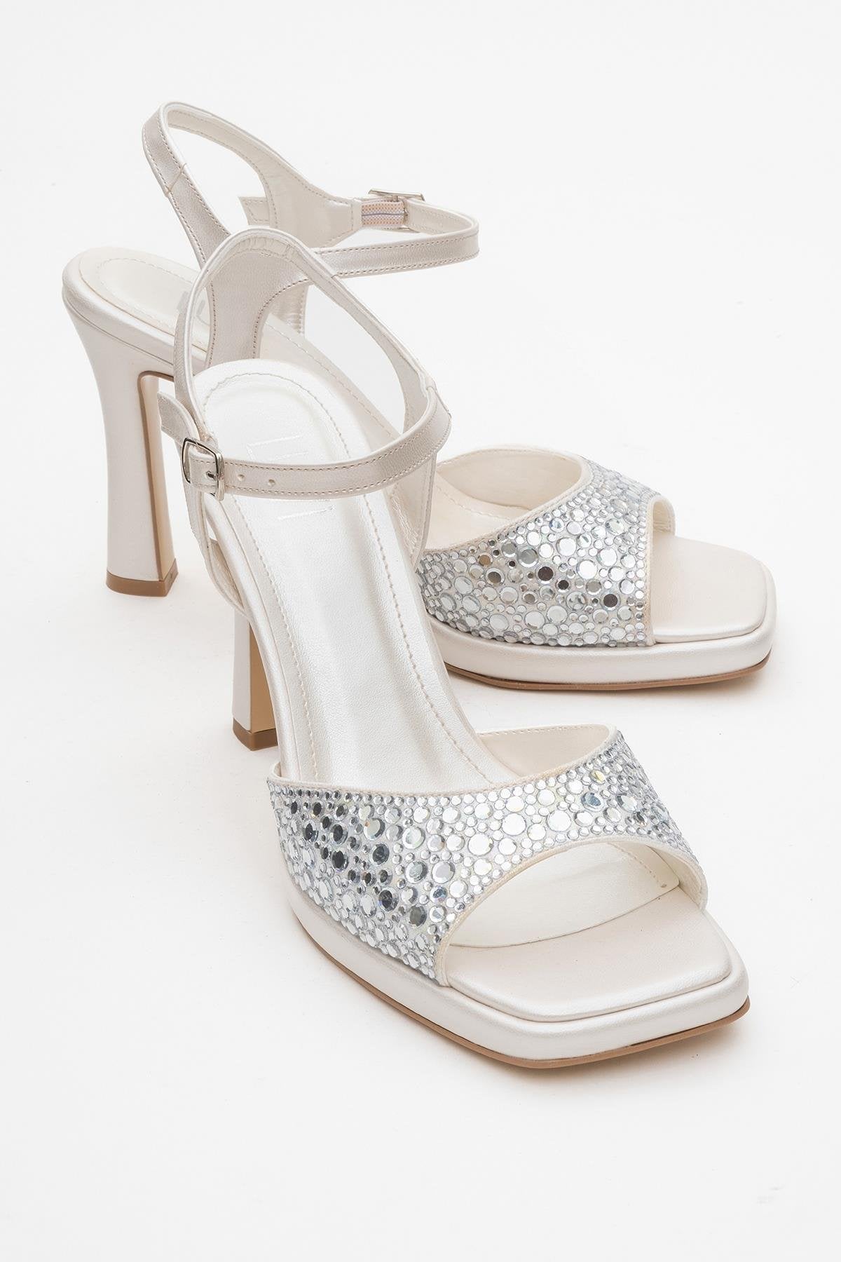 Anche - Pearl Jeweled Evening Shoe – front three-quarter view showing pearl, leather, SimmiUnique