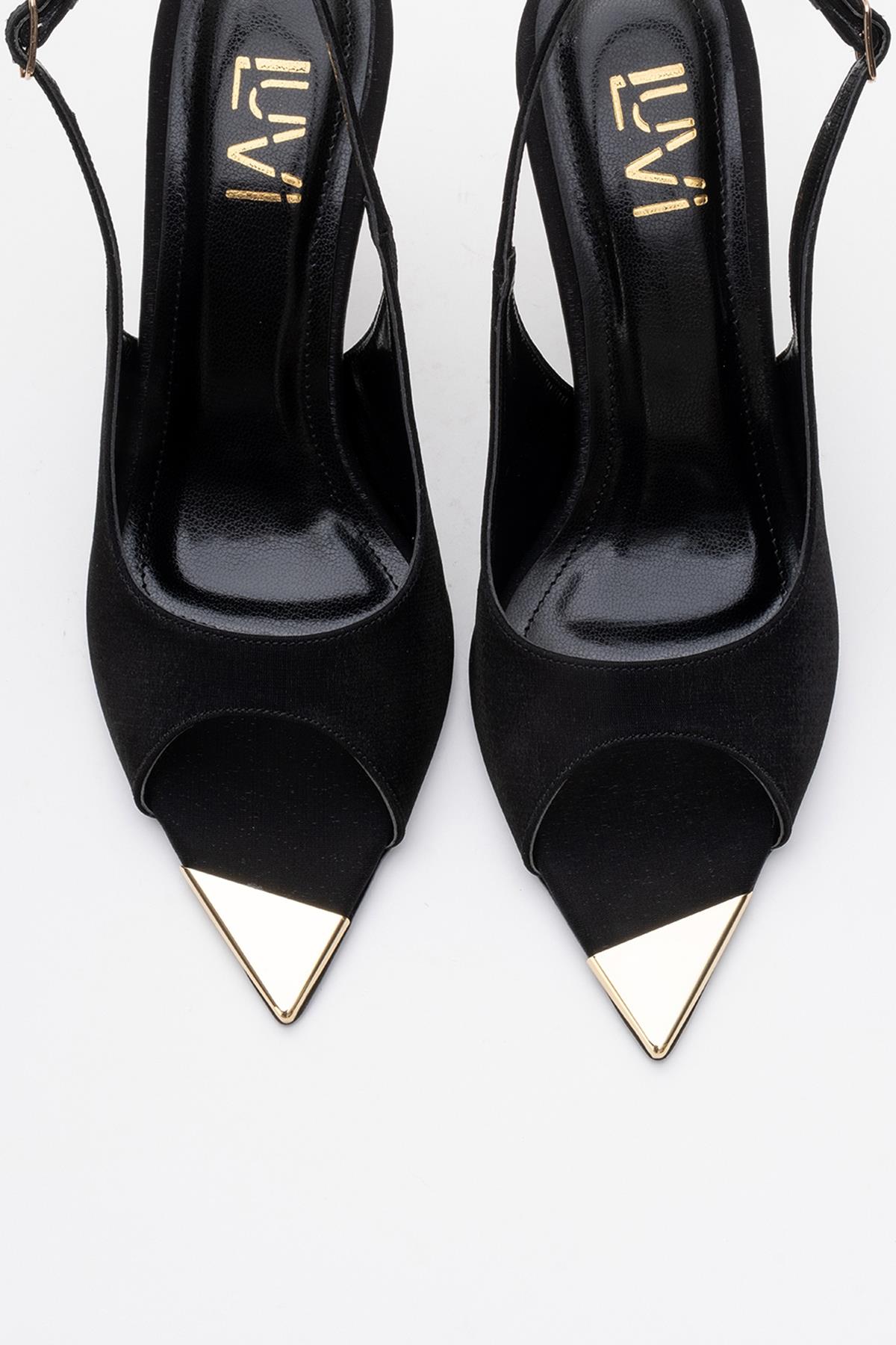 Barly - Black Pointed Toe Stiletto Pump – side view showing black, SimmiUnique