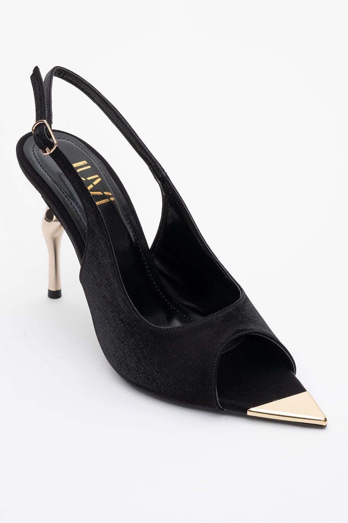 Barly - Black Pointed Toe Stiletto Pump – detail view showing black, SimmiUnique