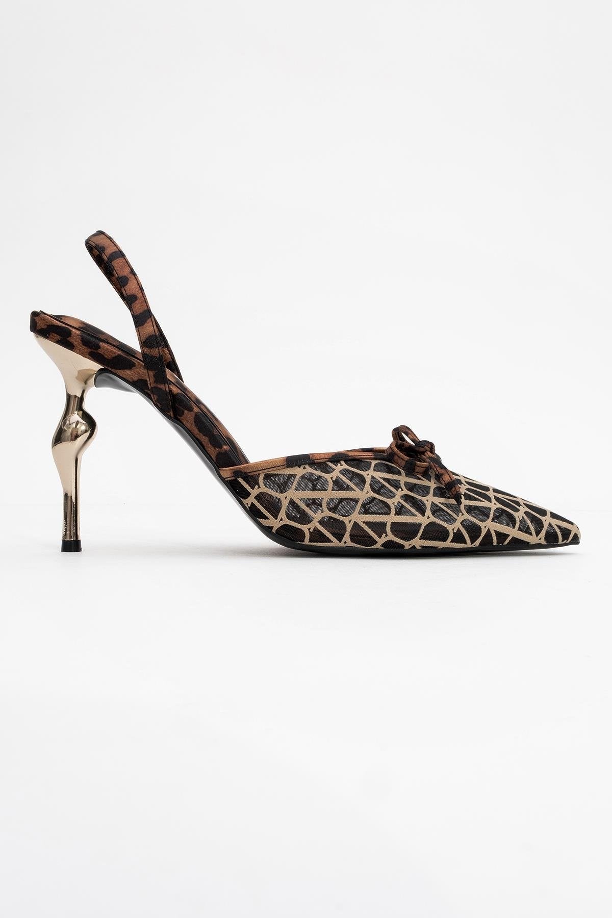 Peony - Black And Yellow Mesh Bow Pointed Toe Pump – top view showing bow, mesh, black, SimmiUnique