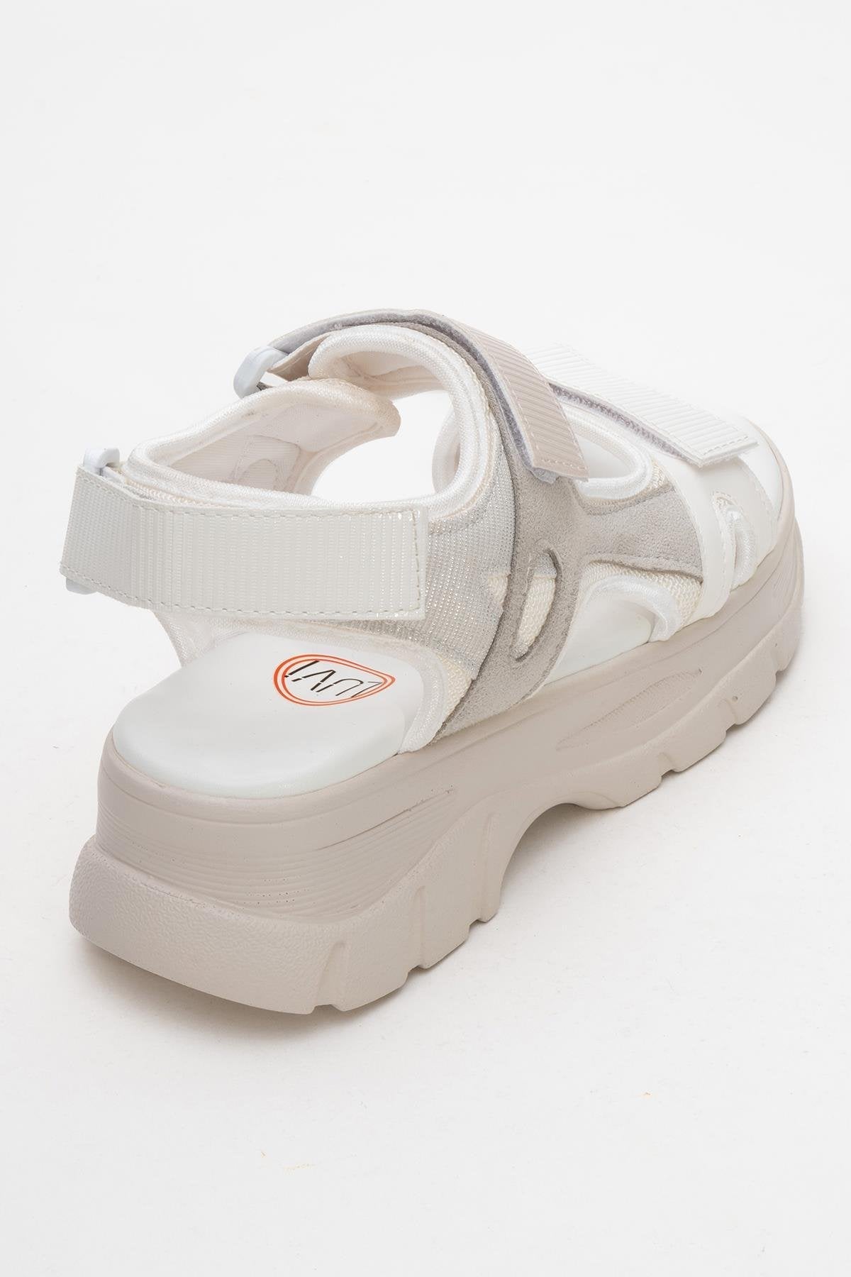 4740 - White Patent Sandal – top view showing leather, white, SimmiUnique