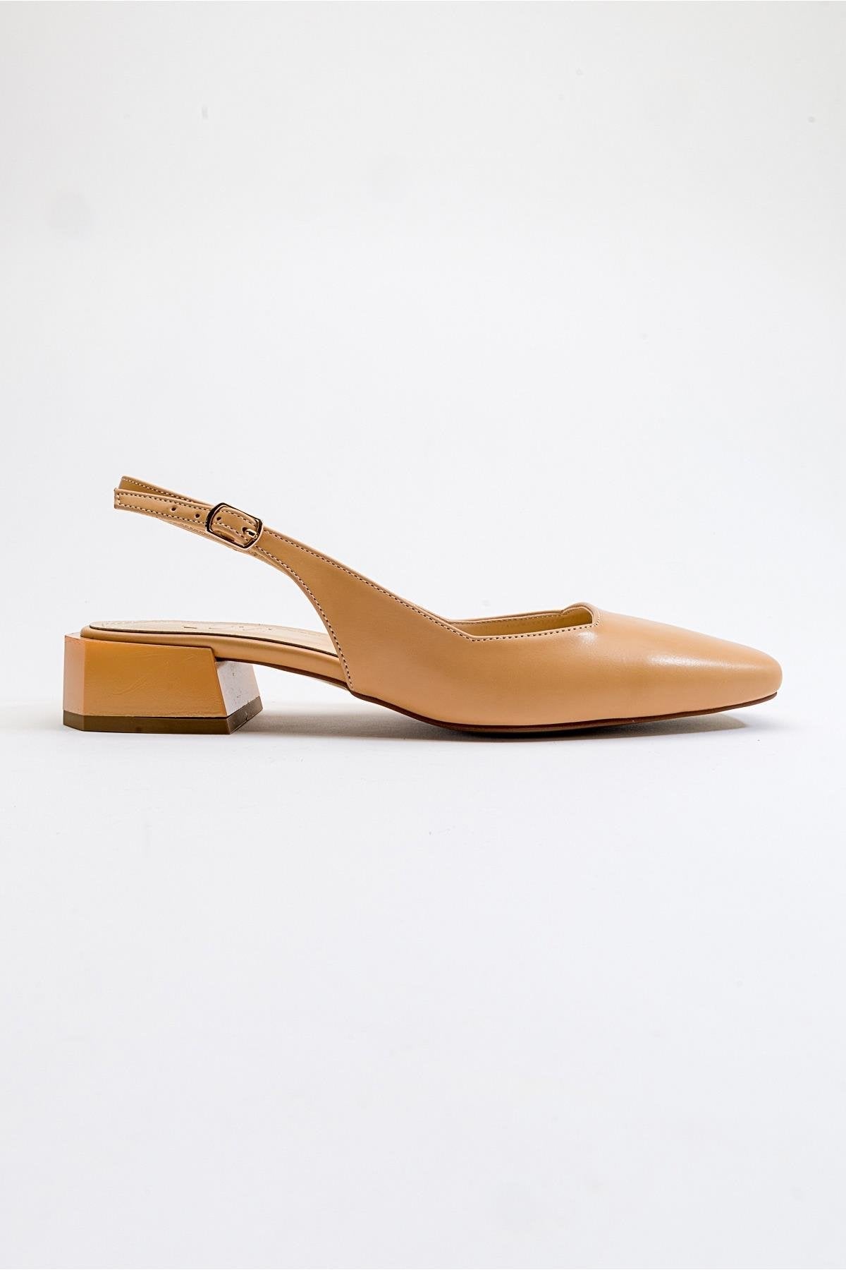 State - Taupe Heeled Shoe – top view showing leather, SimmiUnique