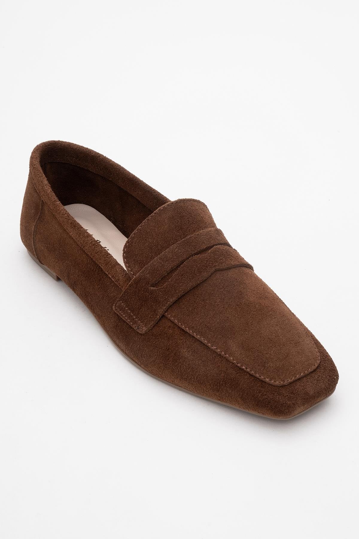 Rubra - Brown Genuine Leather Loafer – detail view showing leather, SimmiUnique