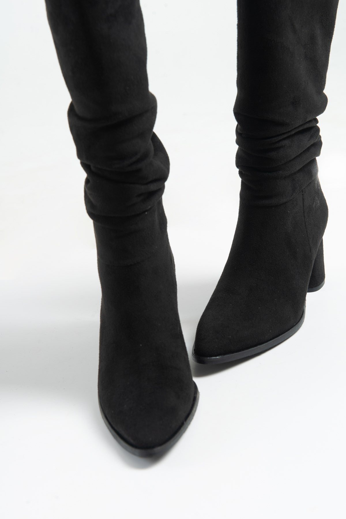 120 - Black Boot – back view showing leather, black, SimmiUnique
