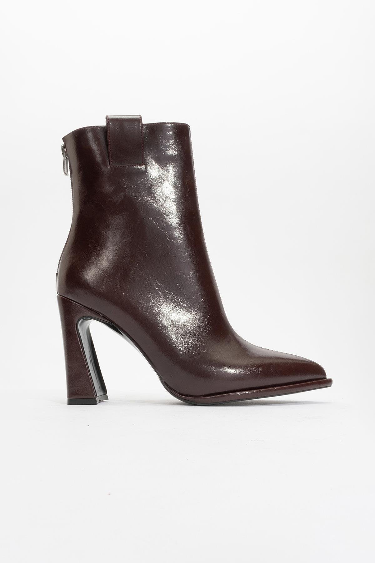 Aja - Burgundy Block Heel Convertible Knee-High Boot – top view showing leather, SimmiUnique