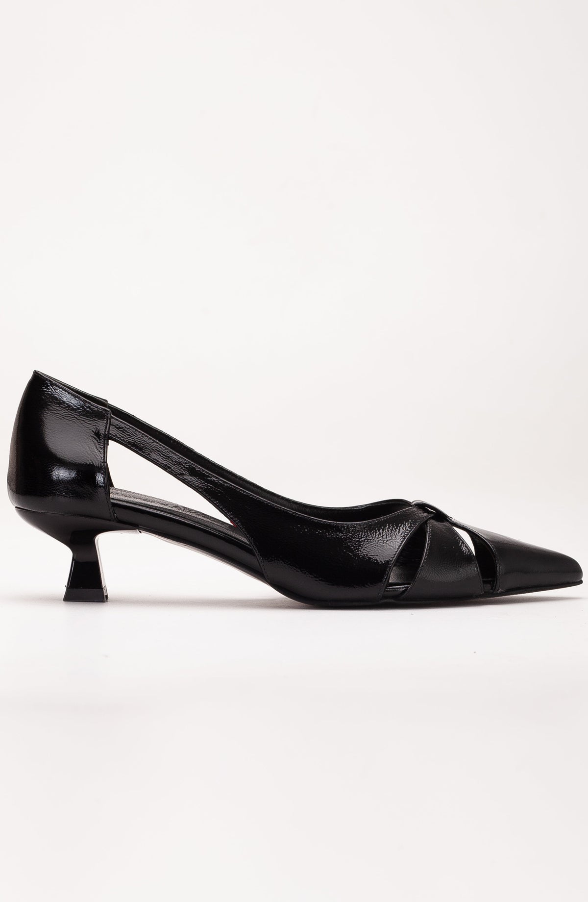 Sidal - Black Patent Leather Pumps – side view showing leather, black, SimmiUnique