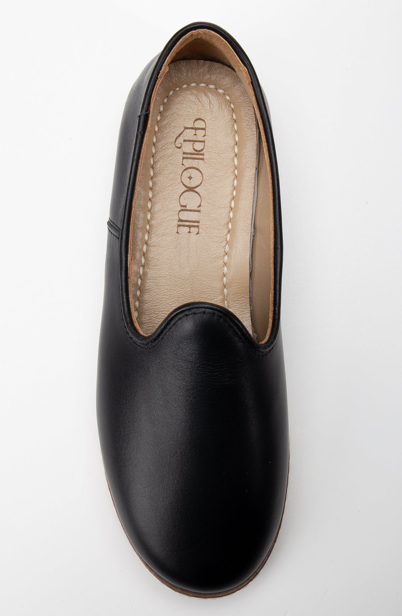 Dalya - Black Leather Slip On – back view showing leather, black, red, SimmiUnique