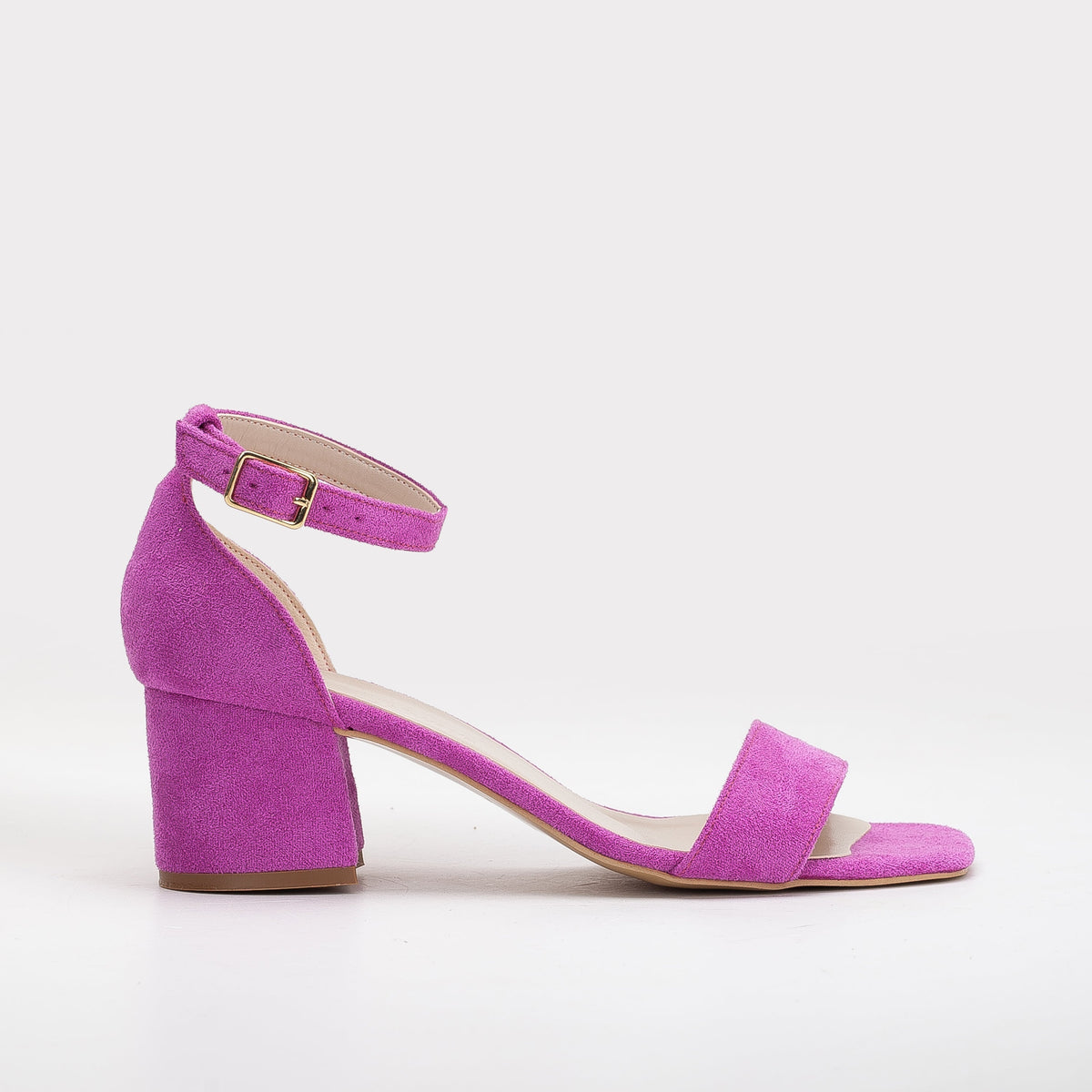 Illy - Fuchsia Bridal Shoes with Pearls – back view showing pearl, leather, suede, SimmiUnique