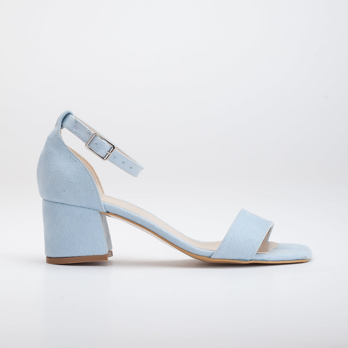 Illy - Blue Suede Sandals with Pearls – pair view showing pearl, leather, suede, SimmiUnique