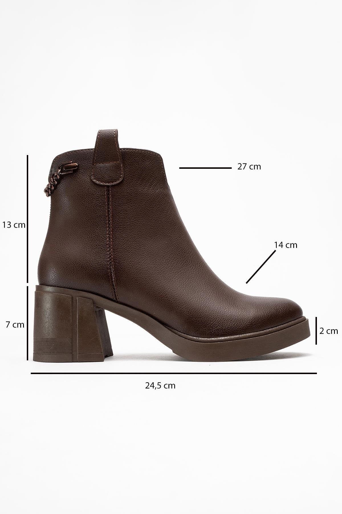 Mier - Brown Ankle Boot – top view showing leather, SimmiUnique