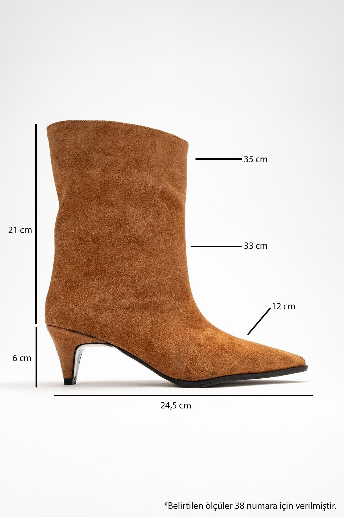Aleo - Taupe Suede Genuine Leather Pointed Toe Short Heel Boot – top view showing leather, suede, SimmiUnique