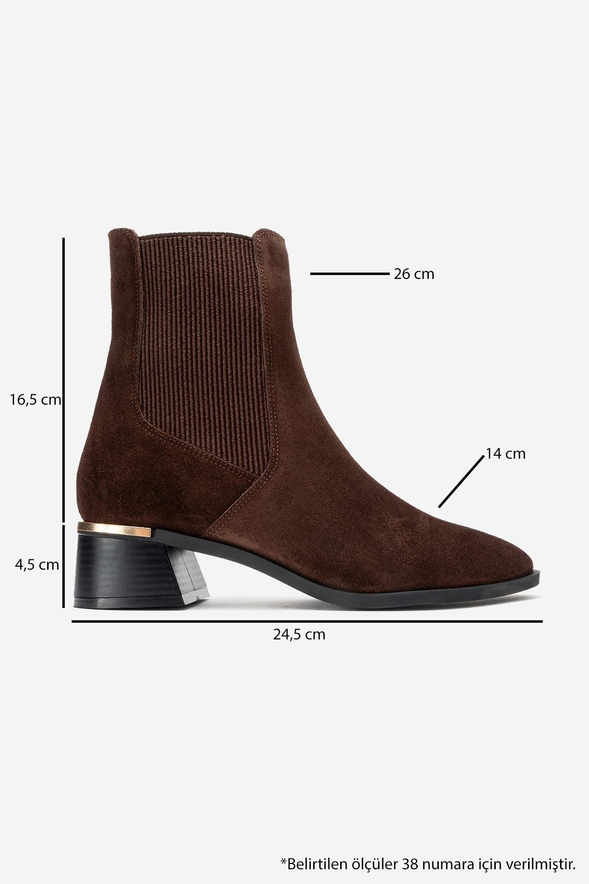 Neiva - Brown Suede Genuine Leather Chelsea Boot – top view showing leather, suede, SimmiUnique