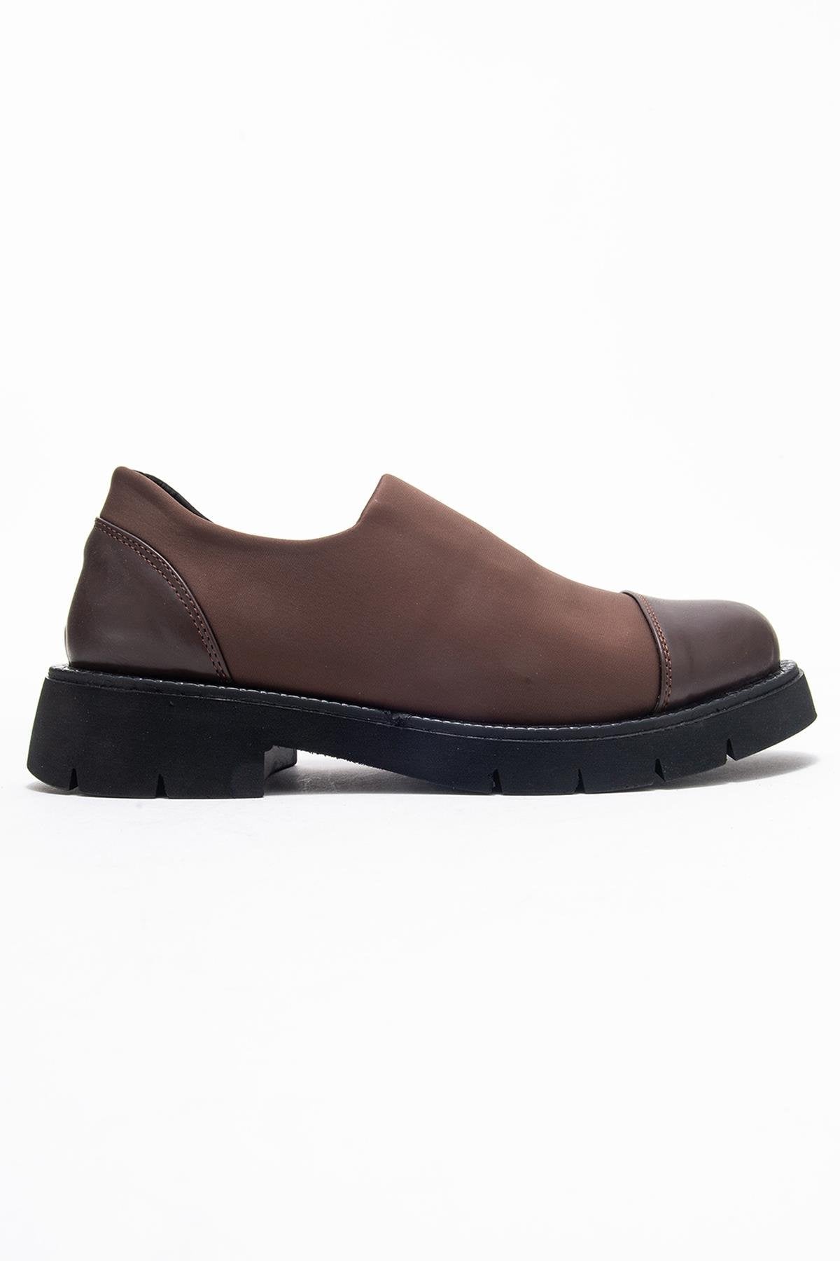 Panola - Brown Scuba Everyday Shoe – top view showing leather, SimmiUnique