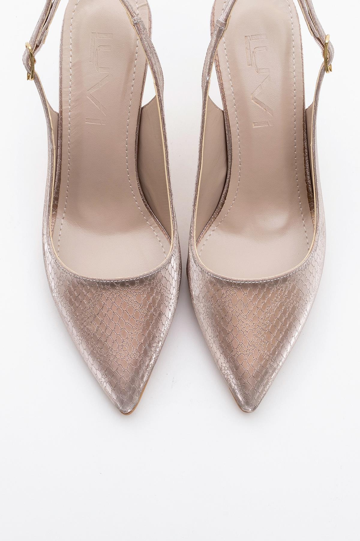 Orfo - Rose Patterned High Heel Shoe – side view showing leather, SimmiUnique