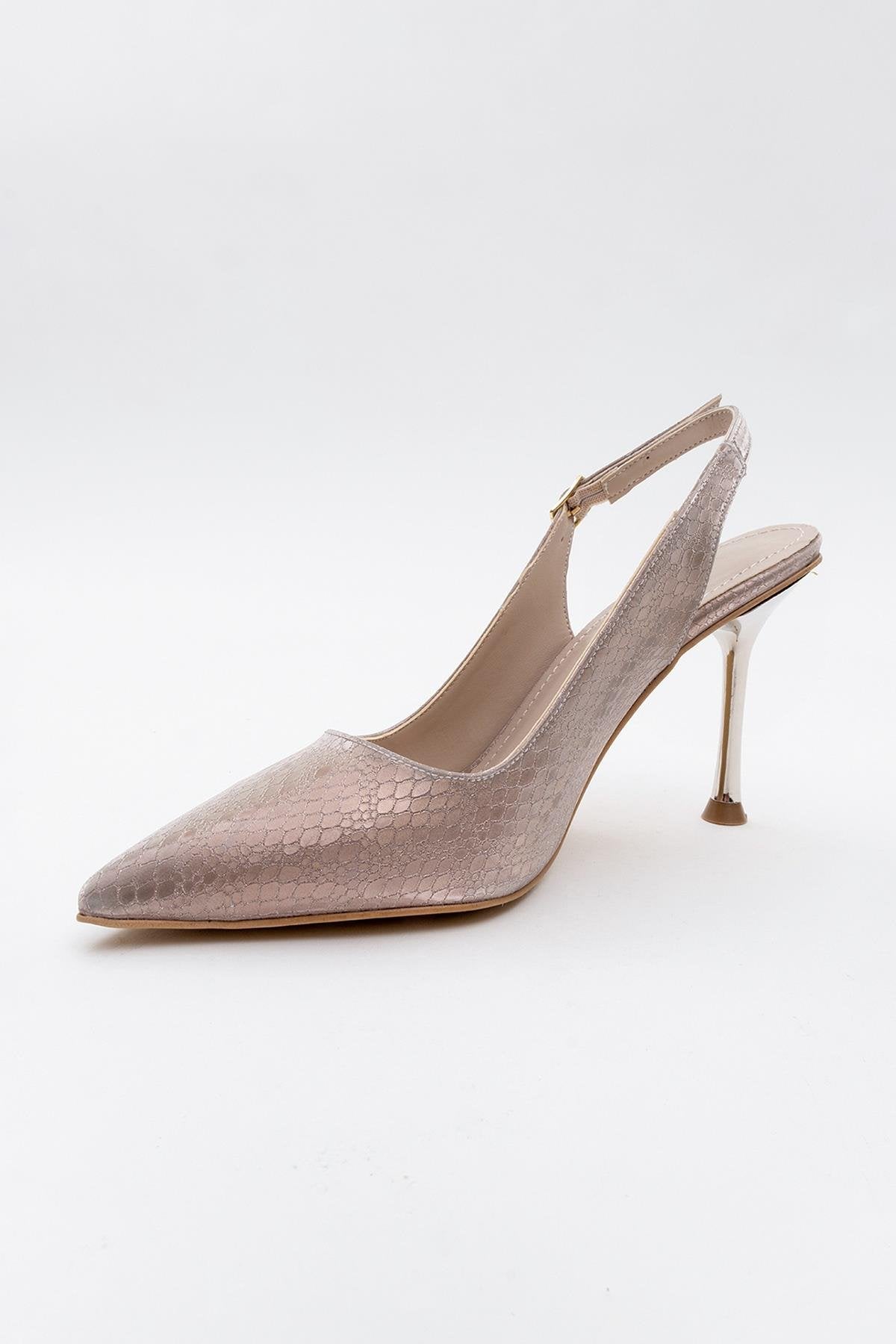 Orfo - Rose Patterned High Heel Shoe – detail view showing leather, SimmiUnique