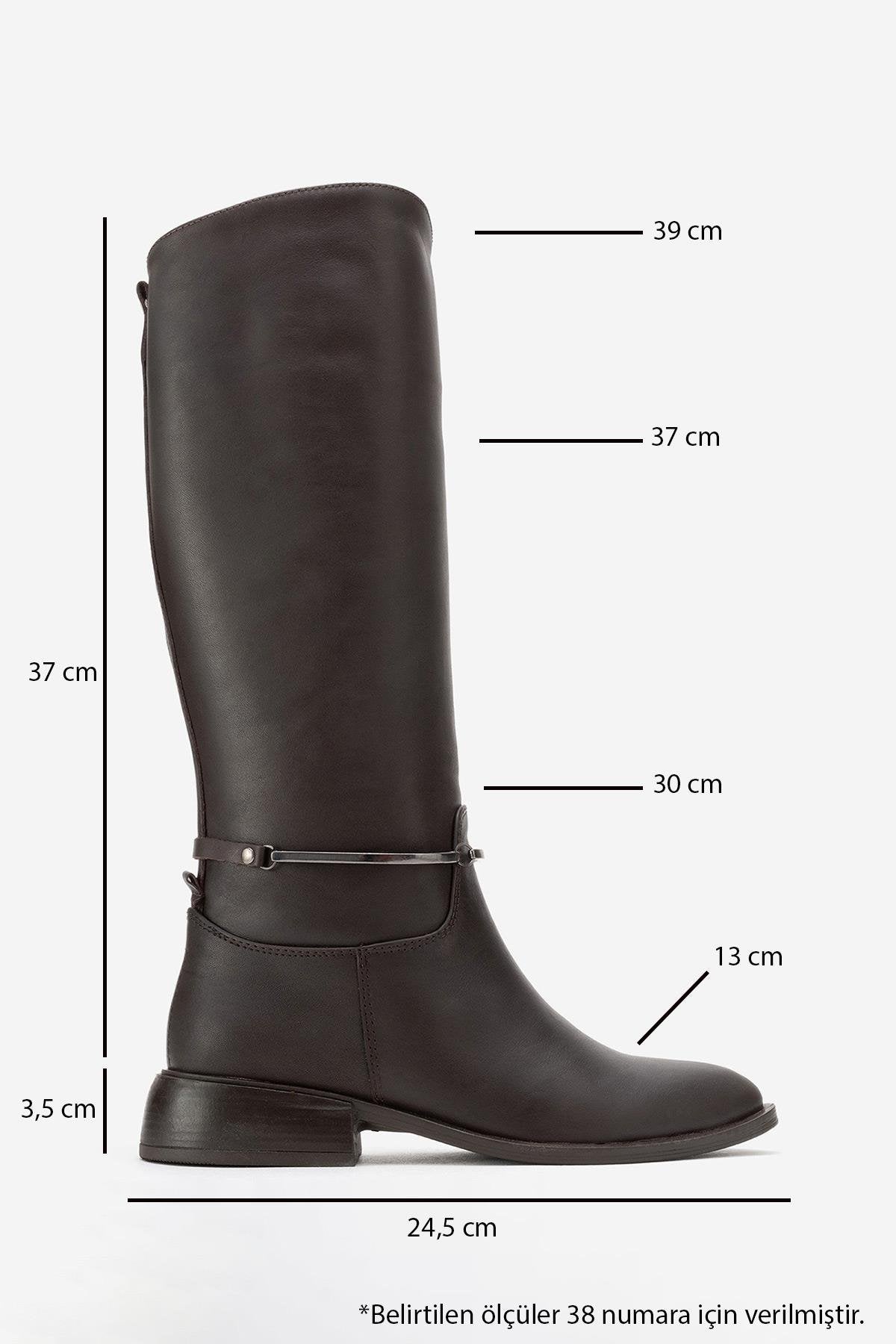 Ansel - Brown Genuine Leather Ankle-Strap Riding Boot – top view showing leather, SimmiUnique