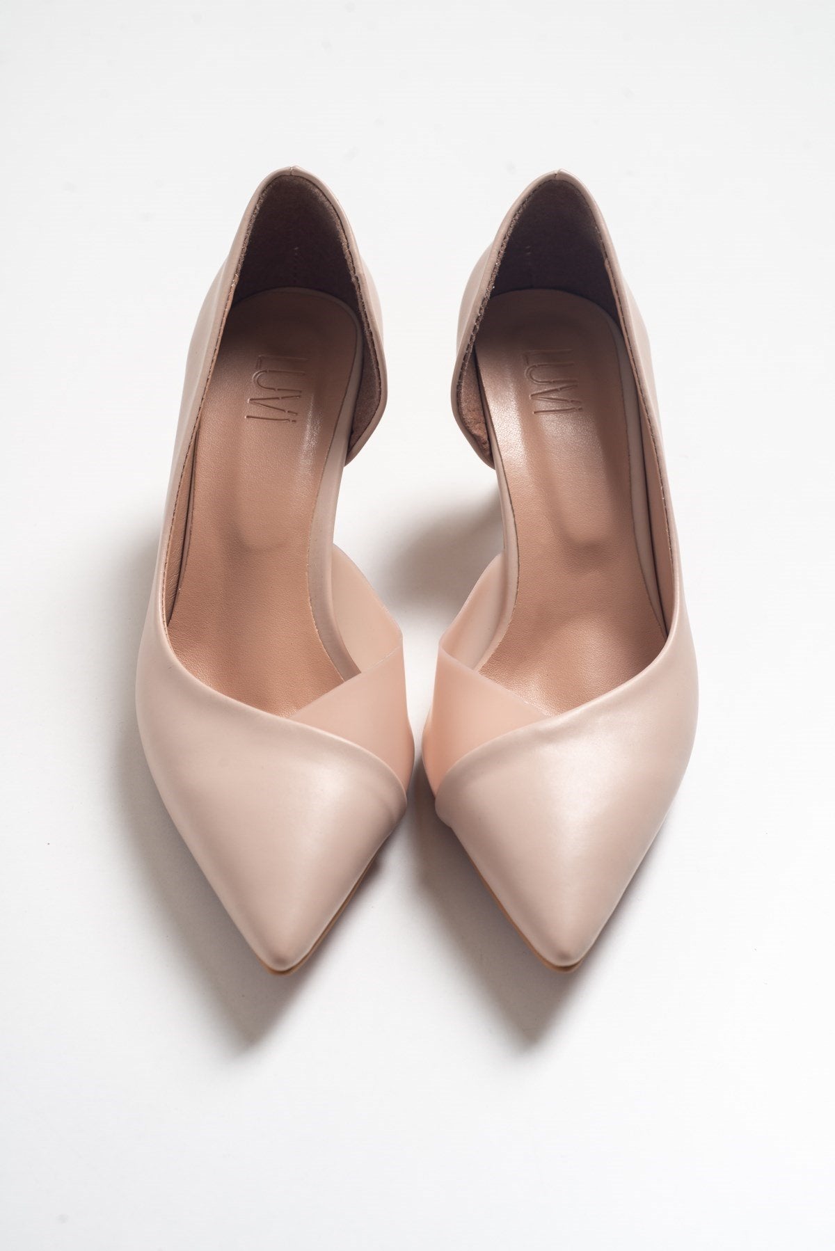Vera Tan Pointed Toe Pump – side view showing leather, SimmiUnique