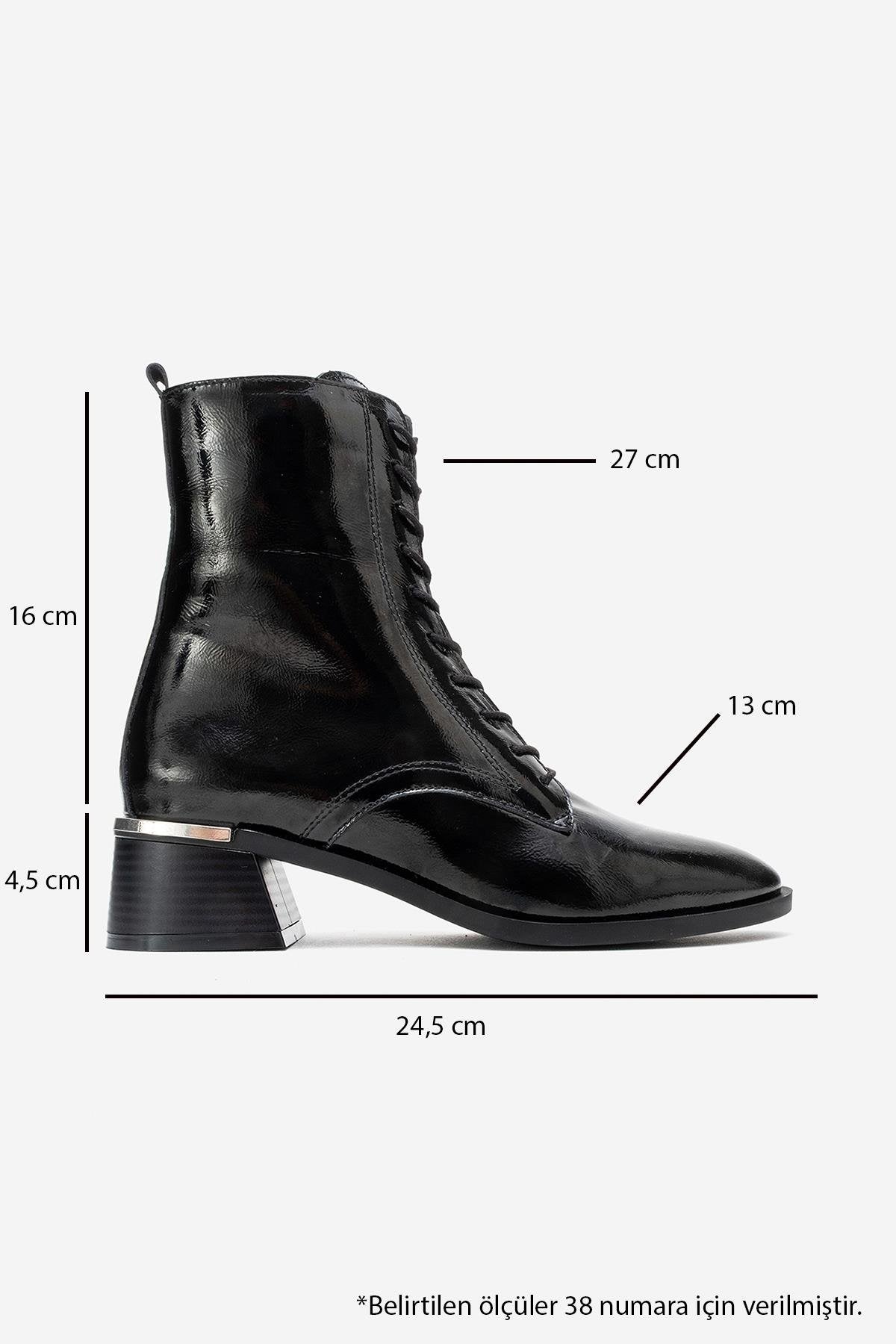AVIA - Black Genuine Leather Block Heel Boot – top view showing leather, black, SimmiUnique