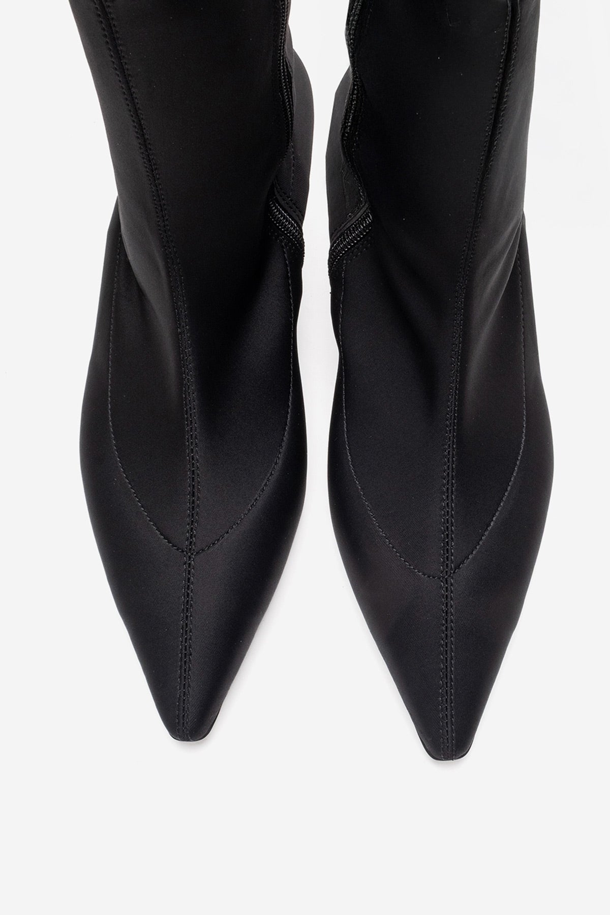 ALORA - Black Scuba Ankle Boot – side view showing black, SimmiUnique