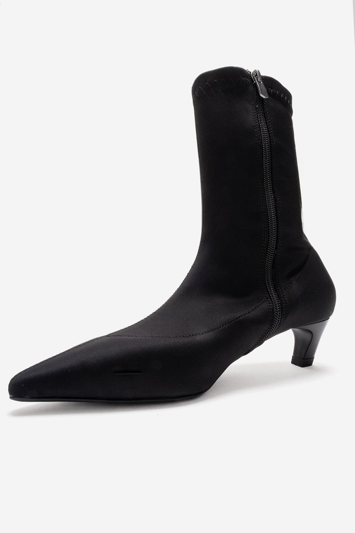 ALORA - Black Scuba Ankle Boot – top view showing black, SimmiUnique