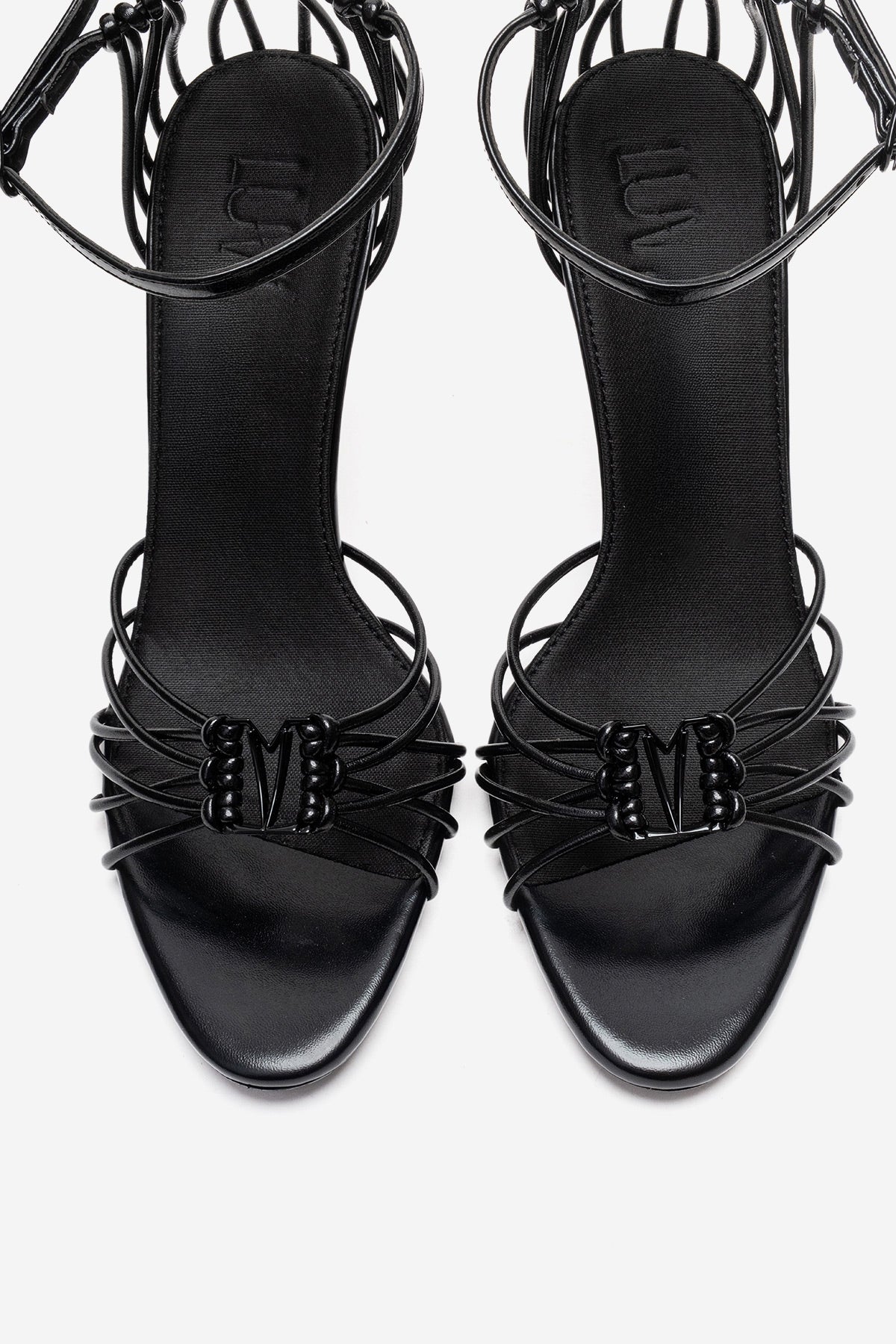 ARONA - Black Genuine Leather Stiletto Heel Shoe – side view showing leather, black, SimmiUnique