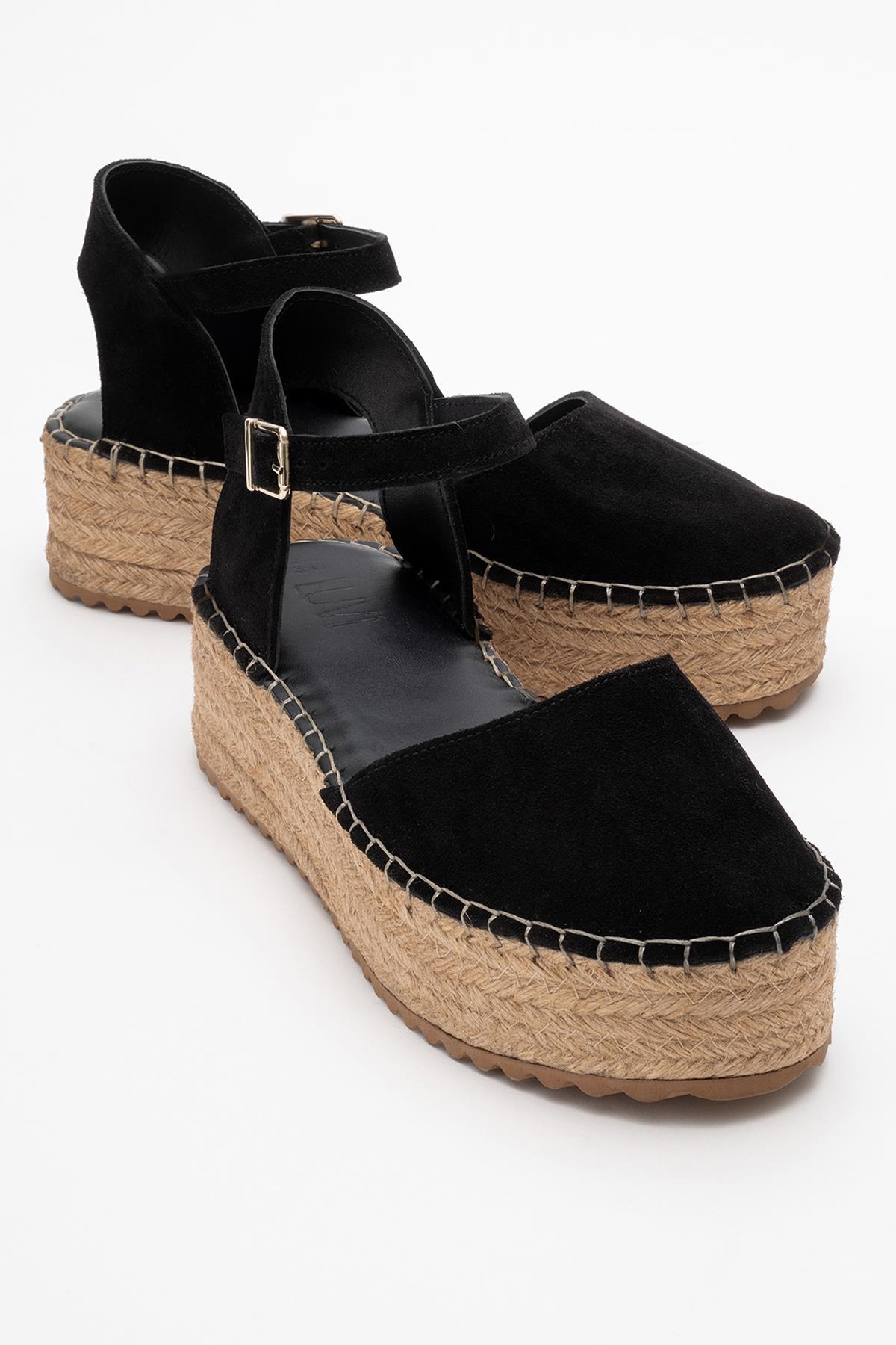 Viba - Black Suede Leather Espadrilles – front three-quarter view showing leather, suede, black, SimmiUnique