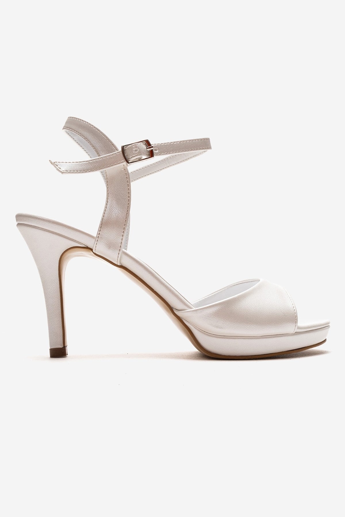 POISE - Off-White Stiletto Pump – heel view showing leather, white, SimmiUnique