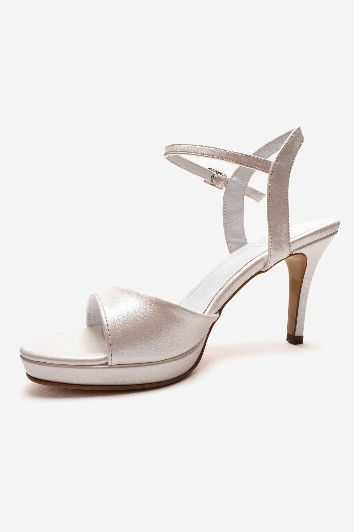 POISE - Off-White Stiletto Pump – top view showing leather, white, SimmiUnique