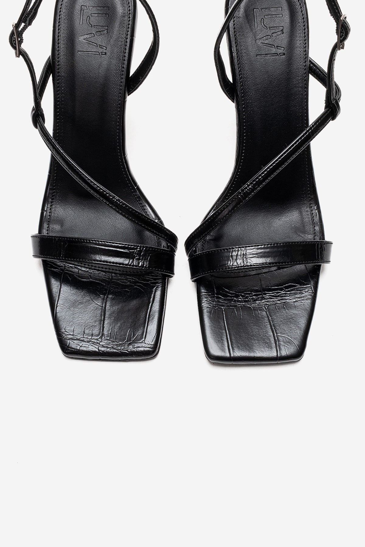 JOLENE - Black Stiletto Pump – side view showing leather, black, SimmiUnique