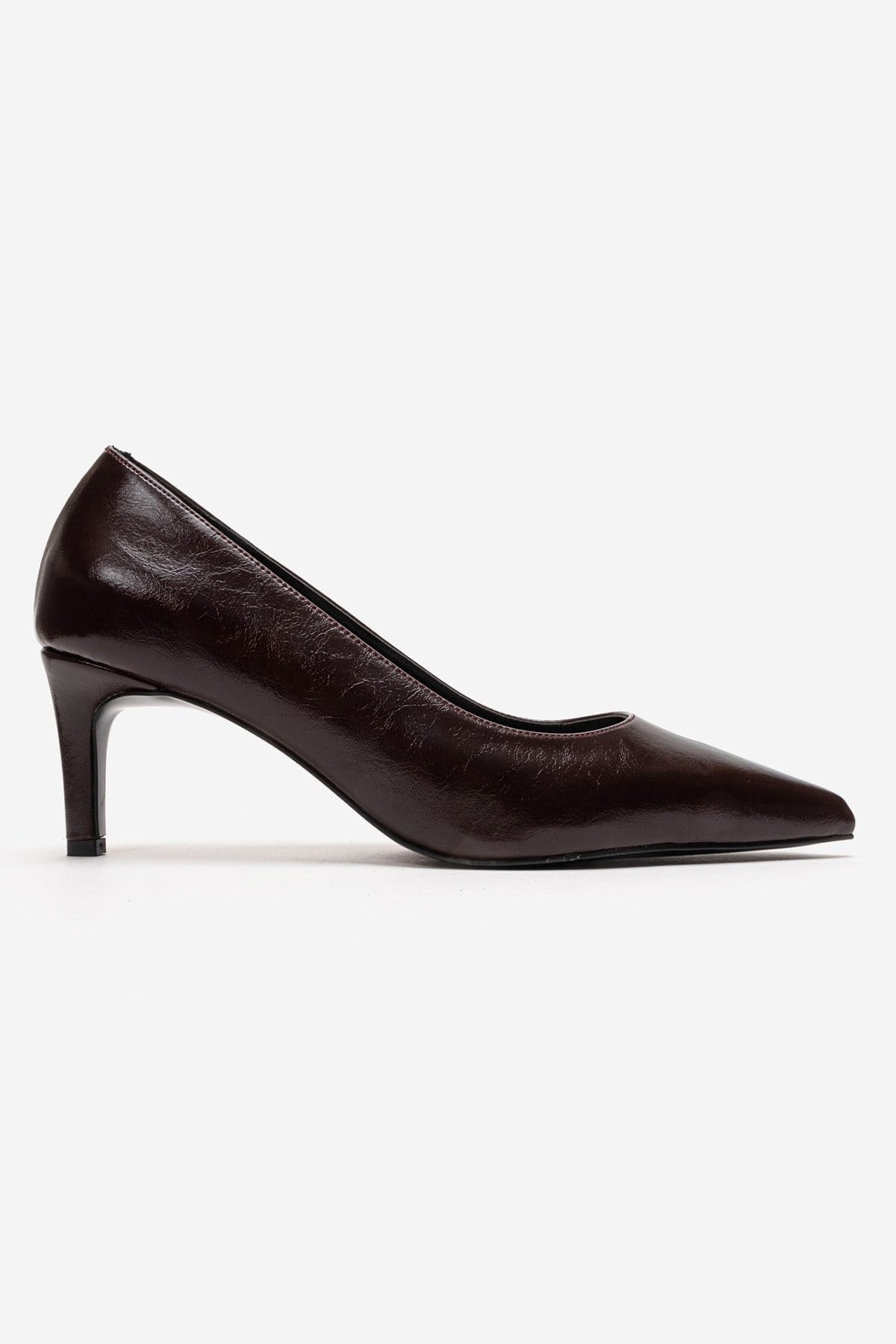 VELMIRA - Burgundy Stiletto Pump – heel view showing leather, SimmiUnique