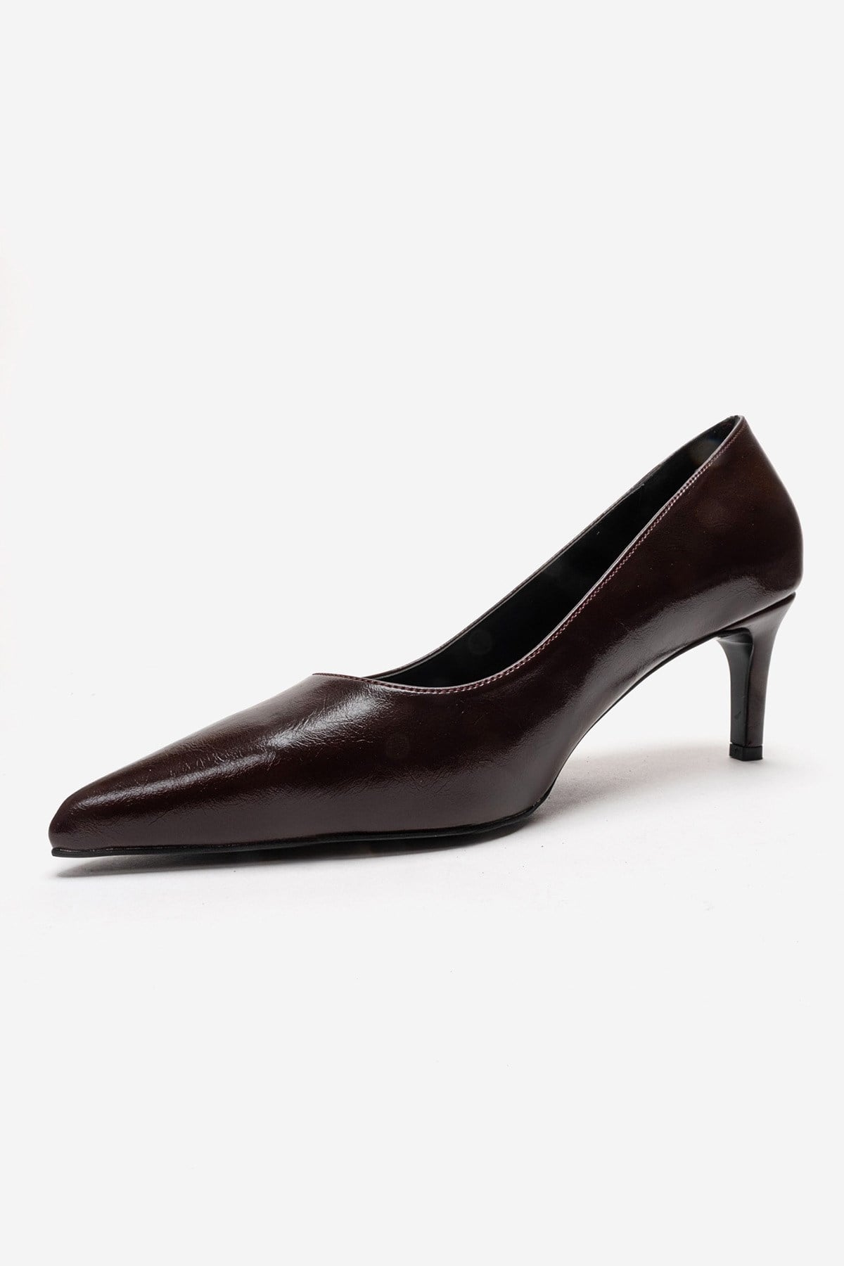 VELMIRA - Burgundy Stiletto Pump – top view showing leather, SimmiUnique