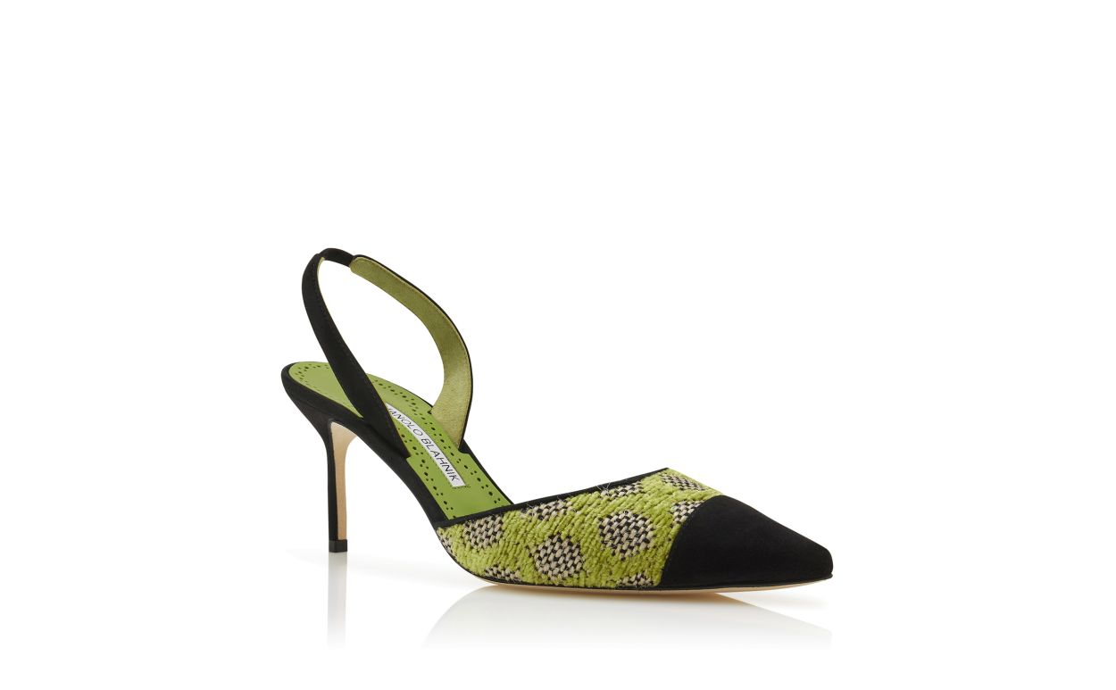 Cressida Star Green Slingback Slingbacks – top view showing green slingback, pointed toe, suede, raffia, SimmiUnique