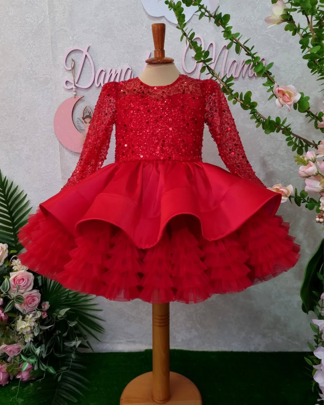 white baby girl dress for birthday parties, weddings, newborn photoshoots and special occasions
