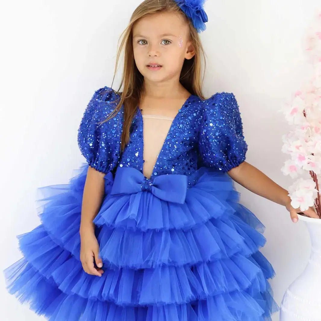 Aneta Christening Dress in blue - photo 1