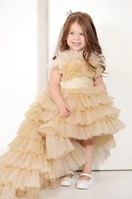 Alana Princess mermaid-style party dress in emerald green - photo 3