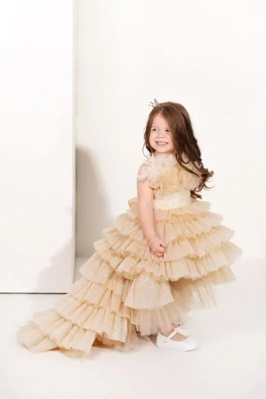 Alana Princess mermaid-style party dress in emerald green - photo 4