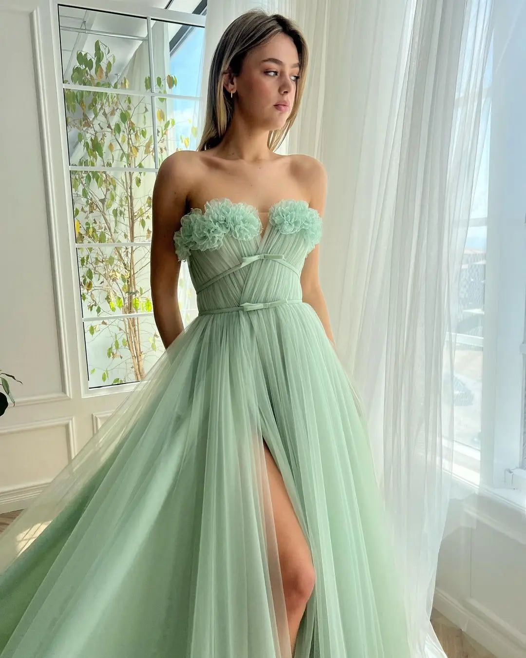 Aria pink satin occasion dress