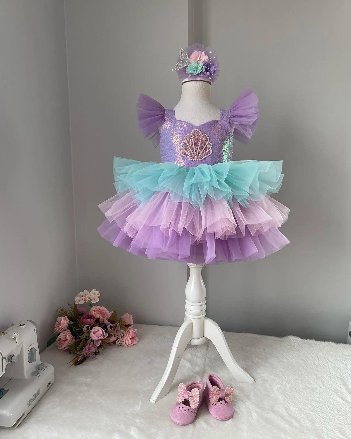 Baby Girl Dress ,Girl Tutu Dress,Toddler Party Dress HELENA – side view