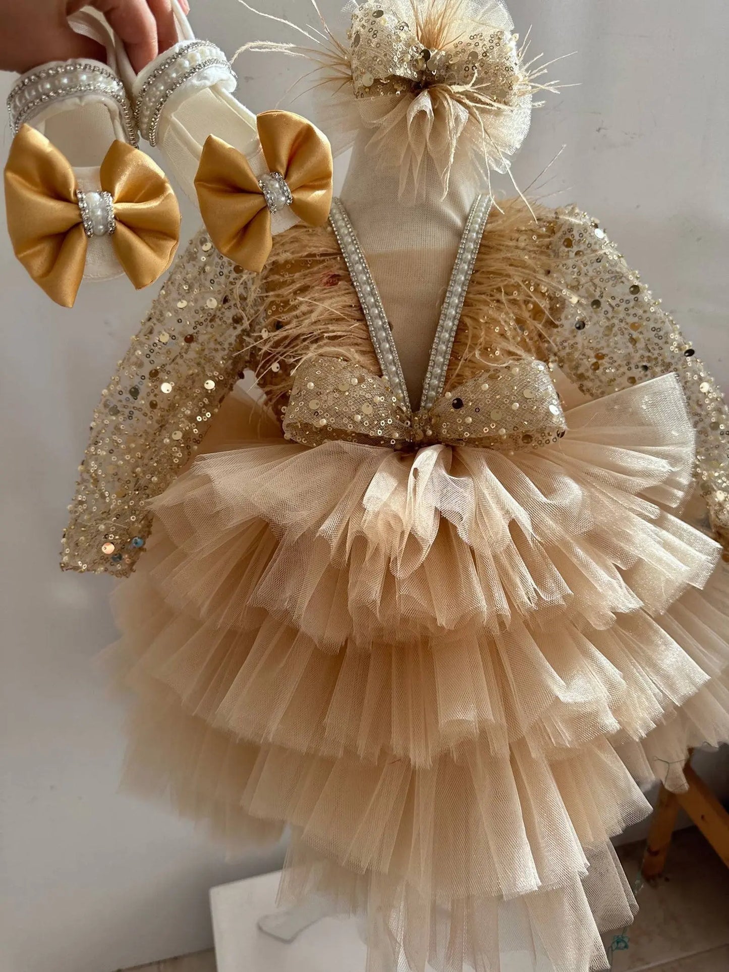baby girl dress for birthday parties, weddings, newborn photoshoots and special occasions