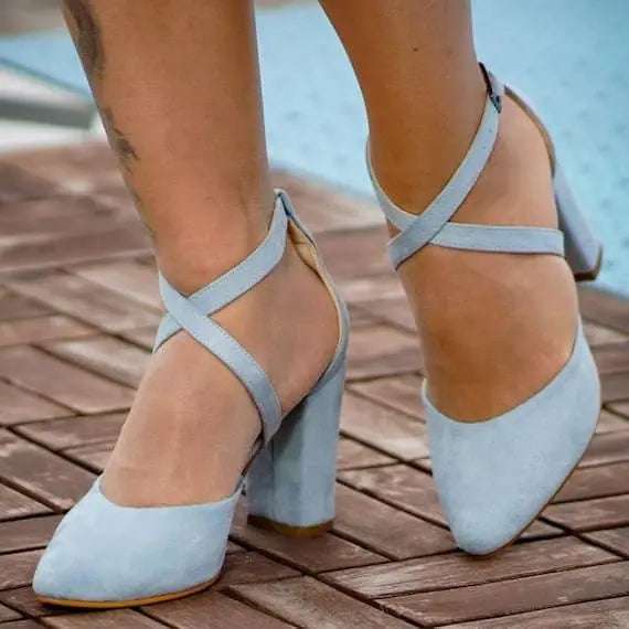 Blue Custom Made Heels for weddings
