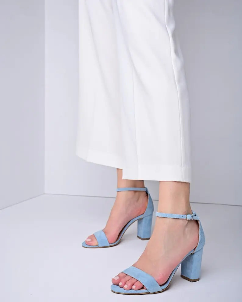 Blue Wedding Sandals For Bride – detail shot