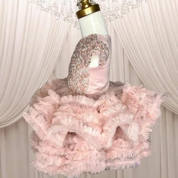 tulle white baby girl dress for birthday parties, weddings, newborn photoshoots and special occasions