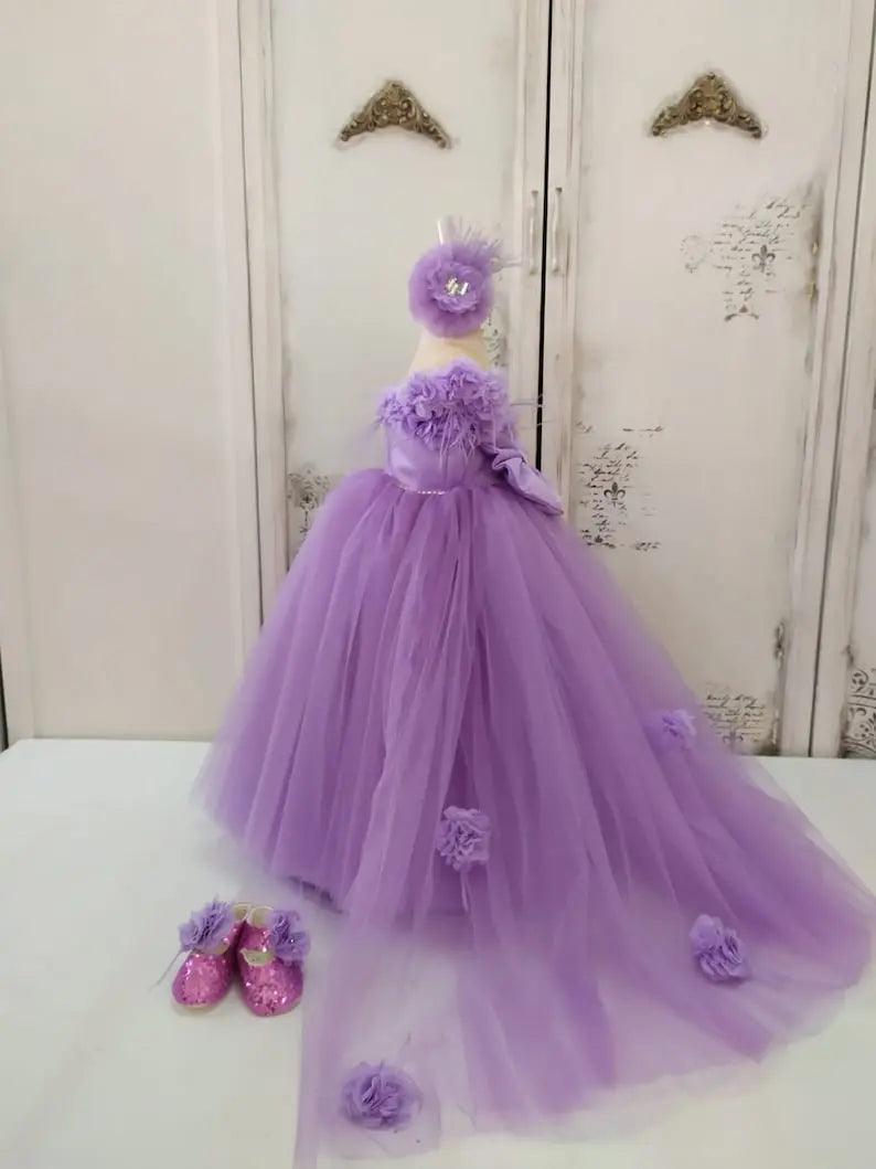 Flower girl dress in blue - photo 4