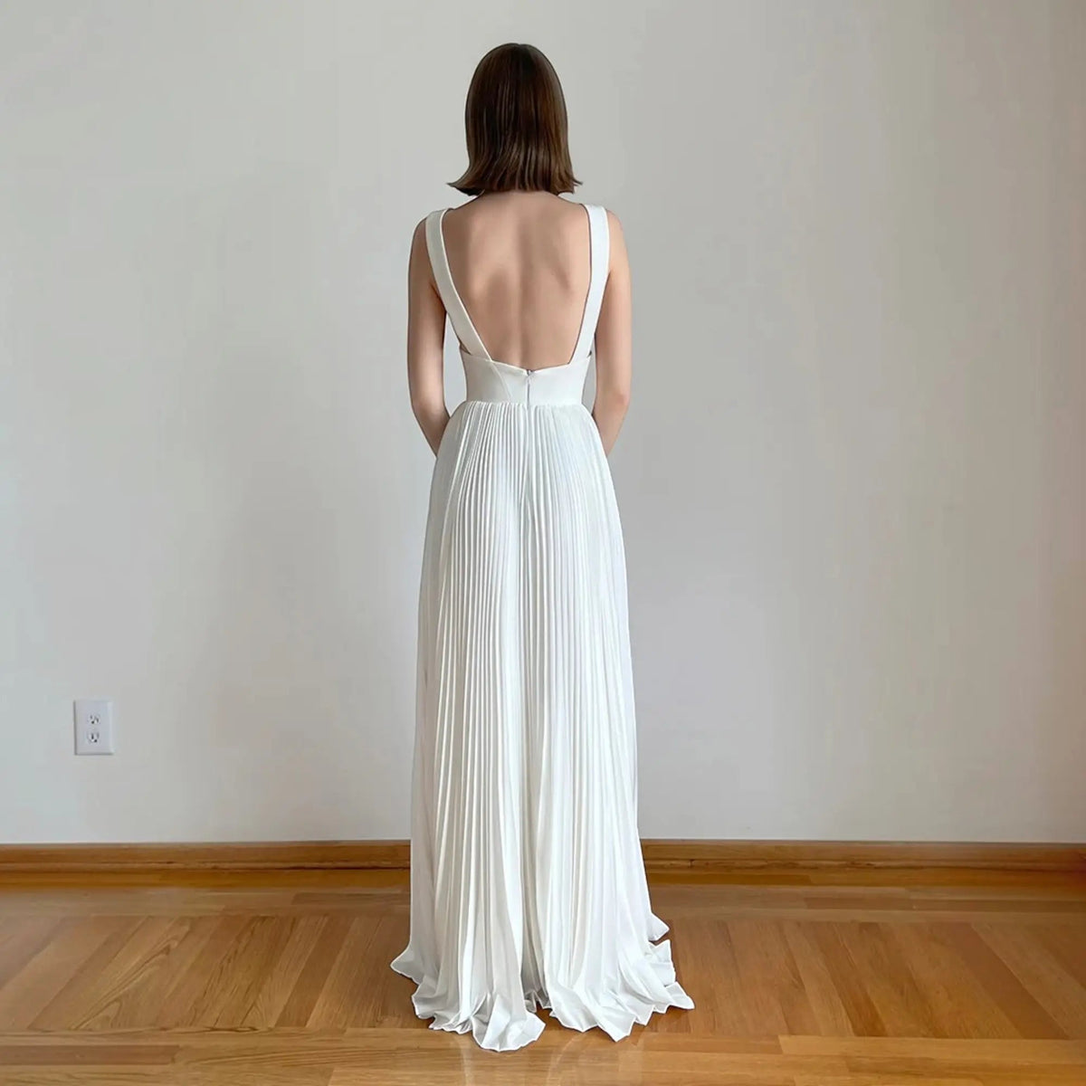 Elara Silk A-Line Wedding Dress, luxury bridal gown, additional product image 2 by SimmiUnique